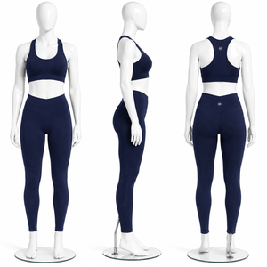 Women Racerback Yoga Set High Waist Leggings Sports Bra Fitness Gym Workout Activewear Set - Product Image 4