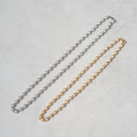 Collar de Lujo con Cuentas Esféricas y Diamantes de Moissanita, Cadena de Eslabones Esféricos, Joyería de Acero Inoxidable en Oro y Plata