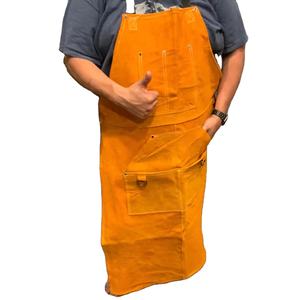 Delantal de soldadura de cuero Fr de pierna dividida eléctrica de trabajo de lona K de alta calidad - Product Image 1