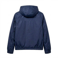 Veste coupe-vent légère pour homme personnalisée, à capuche, bleu marine, imperméable, veste bomber décontractée, vêtements de sport