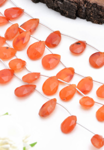 Perlas facetadas de cornalina natural de 8 pulgadas, piedras preciosas naturales para la elaboración de joyería fina. - Product Image 3