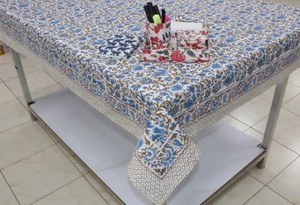 High Quality Eco-Friendly Bohemian Floral Printed 100% Cotton <b>Square</b> Handmade Custom Logo <b>Tablecloth</b> Washable Home Use Moountain - Product Image 4