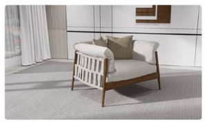 Midcentury Modern Wood Armchair With Tapered Legs And <b>Foam</b> Cushion For Living Room - Product Image 4