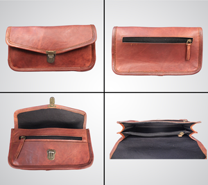 <b>Womens</b> <b>Bag</b> Casual Purse Shoulder Tote Genuine Leather Shopping Handbag Cross body Evening Brown <b>Satchel</b> With Clutch - Product Image 3