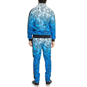 Men's Blue <b>Camouflage</b> <b>Tracksuit</b> Hooded Full Zipper Sweatshirt And Pants Set Casual Autumn Wear With Side Pockets - Product Image 3