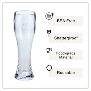 [Holar] Vaso de Cerveza de Plástico Estilo Americano de 16 oz, Transparente e Irrompible, Hecho en Taiwán, para Bares, Exteriores y Piscinas - Product Image 2