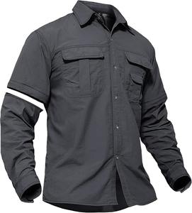 Camisa de Pesca Transpirable e Impermeable 100% Poliéster PFG con Botones, Personalizable con Logotipo, Secado Rápido, Protección UV para Hombre - Product Image 1