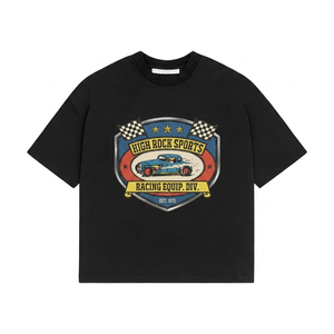 oversize t shirt premium cotton white graphic rodeo hills palm car print custom 100% cotton T-shirt for men loose fit printed - Product Image 3