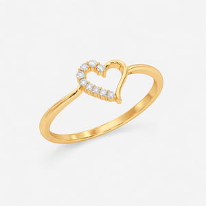 Anillo de Oro Sólido de 14K y 18K con Plata de Ley 925, Diseño de Corazón Abierto con Diamantes, para Mujer, Anillo de Compromiso, Anillo de Promesa de Amor, Regalo de Cumpleaños - Product Image 2