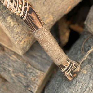 Handmade Industrial Grade Nordic Design Viking <b>Axe</b> Carbon Steel Blade Carved <b>Wooden</b> for Outdoor Camping Hunting Survival Use - Product Image 6