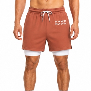 Men’s Double <b>Layer</b> Shorts Comfort Fit Modern Drawstring Waist Quick Dry Casual Athletic Style Short Length Fit Double <b>Layer</b> - Product Image 1