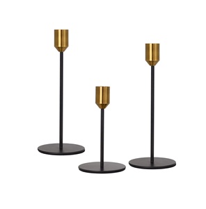 Ensemble de 2 bougeoirs modernes en métal rose doré pour centres de table de mariage et de maison – En promotion - Product Image 5