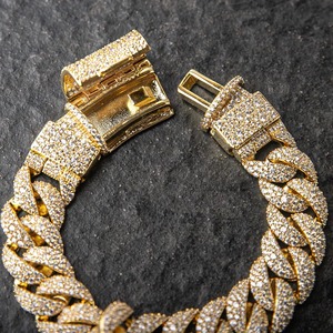 Bracelet Hip Hop Cuban Link en Gros, Moissanite VVS, Argent Sterling 925, Or 18K, Bijoux de Luxe pour Anniversaire et Fiançailles - Product Image 5
