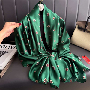 Pañuelo para la Cabeza con Patrón Geométrico al por Mayor, 180*90cm, Pañuelo Largo con Sensación de Seda, Hijabs Musulmanes de Poliéster, Chales de Seda - Product Image 3