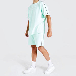 Conjunto de Camiseta y Pantalones Cortos a Juego para Verano 2026, Estilo Casual Deportivo, Holgado, para Hombre - Product Image 2