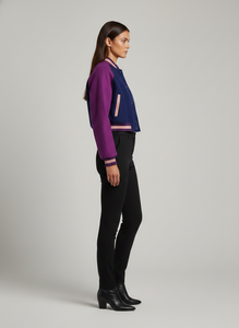 New Arrival Team Wear <b>Women's</b> Cropped Varsity <b>Jackets</b> Made of Wool Baseball & College Team Crop Top Varsity <b>Jacket</b> for <b>Women</b> - Product Image 3