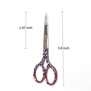 Ciseaux à ongles professionnels en acier inoxydable à motif léopard avec logo personnalisé, ciseaux droits pour manucure, outil de beauté et de toilettage en gros - Product Image 2