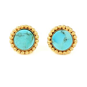 Arizona boucles d'oreilles turquoise naturelle 10mm 925 argent Sterling léger élégant bijoux filles fiançailles fête cadeau - Product Image 1