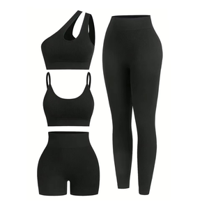 Vêtements de sport confortables pour femmes, ensemble de sport 2 pièces, soutien-gorge de sport et legging, ensemble de yoga de haute qualité, tenue de fitness pour femmes, couleur violette - Product Image 1