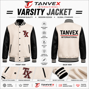 Veste universitaire TANVEX INTERNATIONAL pour homme, imprimé tigre noir, lettre B brodée, fermeture à bouton unique, col montant, écologique - Product Image 6