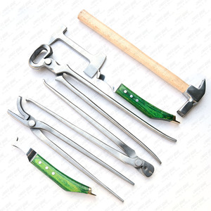 Farrier Tool <b>Kits</b> Nippers cutter <b>Shoe</b> Hammer Hoof Trimming Clincher nails Pliers Buffer hoof knife for Hoof Maintenance - Product Image 2