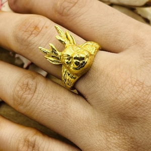 Anillos de conejo de diseño único, estilo bohemio, de latón, con baño de oro de 18k, para mujer, joyería llamativa con diseño de zorro y conejo, para venta al por mayor/OEM/ODM - Product Image 6