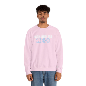 Sweat-shirt à col rond blanc et bleu, rose, avec broderie graphique, pull à manches longues en polaire, décontracté, unisexe, vêtements de mode - Product Image 1