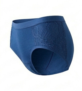 Braguitas Invisibles de Algodón y Spandex con Encaje Azul y Logotipo Personalizado para Mujer, Tejido Transpirable Sin Costuras - Product Image 5