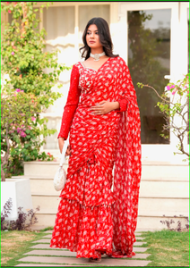Kajraa Bling Ruffle Pre Draped <b>Saree</b> Beautiful Trending Traditional <b>Saree</b> Collection - Product Image 6