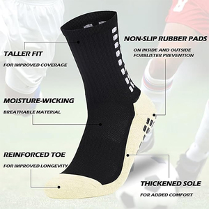 Comfortable Spring Sports <b>Socks</b> <b>Black</b> And White Color Breathable Quick Dry Football Basketball Knee <b>Socks</b> For Sports - Product Image 3