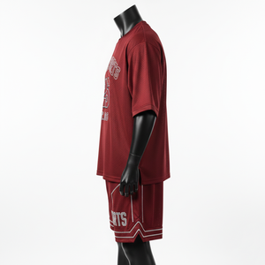 Ensemble short et maillot de basket-ball pour homme, tissu léger en maille polyester, coupe athlétique, logo brodé personnalisé. - Product Image 3