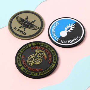 Parche de goma 3D en relieve con forma circular para coser, insignia táctica de la Gendarmería Nacional Sons Of Accuracy - Product Image 1