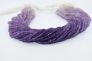 Cuentas Rondelle facetadas de amatista Natural de 4mm de calidad AAA +, amatista Africana sombreada para joyería - Product Image 6