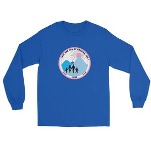 Royal Blue Unisex Long Sleeve Crewneck Sweatshirt Casual Pullover with Circular Front Graphic Print Ribbed Cuffs Everyday - Product Image 1