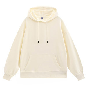 Sudadera con Capucha Blanca Unisex, Corte Holgado, Algodón French Terry, Diseño Casual con Bolsillos para Otoño - Product Image 5