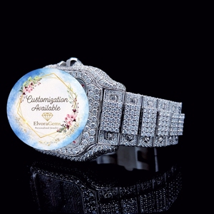 ElvoraGems Women's <b>Round</b> Stainless Steel Smart Watch With Gems Customization Available Fashion Jewelry Watch - Product Image 3