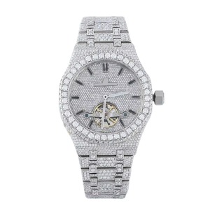 Montre classique en moissanite blanche, entièrement sertie, style hip-hop, mouvement à quartz VVS, luxe, acier inoxydable, haute qualité 10 - Product Image 5