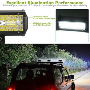 Barra de Luz LED de 120W y 12000LM, Luces de Trabajo de 7 Pulgadas para Todoterreno y Jeep, IP67 Impermeable, Luz Antiniebla, Haz de Luz Amplio, Iluminación Exterior para Automóviles - Product Image 3