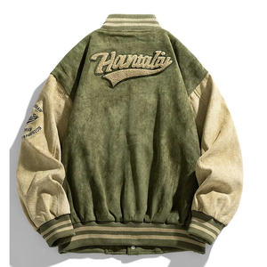 Chaqueta universitaria de gamuza personalizada para hombre, chaqueta de béisbol con grafiti, chaqueta bomber de ropa deportiva de equipo personalizada - Product Image 2