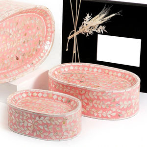 ที่วางเค้กทำจากเรซิ่นงานฝีมือสุดหรูพร้อมถาดเสิร์ฟแม่ลูกมุกแบบฝังม็อบสำหรับตกแต่งบ้านขนมช็อกโกแลต - Product Image 4