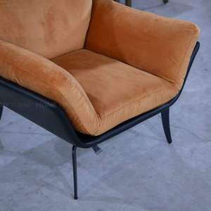 Industry Standard One-Seater Living Room Armchair Plywood Backrest Powder-Coated Steel Legs OEM Loft Armchair Best Price - Product Image 6