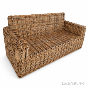 Sofá de Jardín de Mimbre Natural para Exteriores, Sofá de Ratán con Cojín Impermeable, Muebles para Patio, Villa, Hotel - Product Image 3