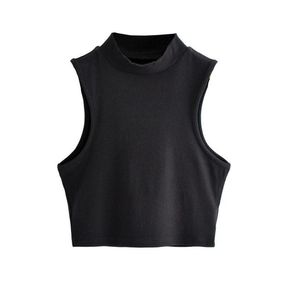 เสื้อครอปท็อปผู้หญิง แขนกุด ทรงเข้ารูป สไตล์ลำลอง สำหรับฤดูร้อน ผลิตโดยโรงงาน BD ประเทศจีน รับผลิตแบบ OEM ปักโลโก้ตามสั่ง คอเต่า ผ้าโพลีเอสเตอร์ - Product Image 5