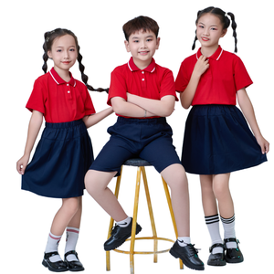 FMF Kids Polo d'école rouge pour garçons et filles – Tissu extensible respirant 50D pour usage quotidien - Product Image 1