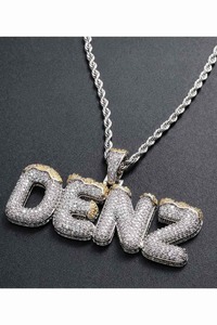 Moissanite DENZ Letter <b>Iced</b> <b>Out</b> Pendant <b>Chain</b> for Men Silver Gold 10K 14K Hip Hop Jewelry Luxury Gift Fashion Style for Men - Product Image 3