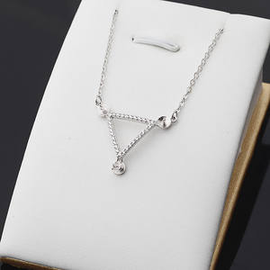 Accessoires DIY en argent S925, perles multiples de 5,5 à 6 mm, ensemble de pendentifs triangulaires vides à 3 perles avec chaîne 373, collier tendance - Product Image 5