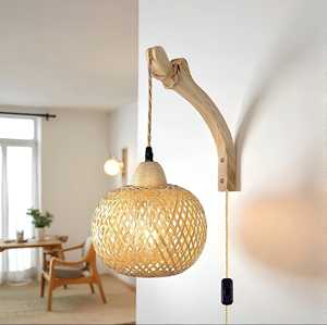 Handmade Bamboo Woven <b>Wall</b> <b>Sconce</b> Retro Farmhouse Bedside Lamp Eco Friendly <b>Wall</b> <b>Light</b> Fixture OEM Supplier Vietnam - Product Image 6