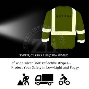 Sudaderas de Trabajo de Alta Visibilidad, Resistentes al Fuego y al Agua, con Protección de Seguridad, Reflectantes, de Manga Larga, Hechas en Pakistán, Tallas Grandes - Product Image 6