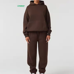 Conjunto de Sudadera con Capucha Morada y Pantalones Deportivos, Estilo Urbano, Hombros Caídos, Sudadera Informal, Cintura Elástica, Joggers Oversize para Adultos - Product Image 3