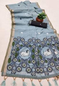 Sari en coton de qualité supérieure pour mariage et occasions spéciales, provenant d'un fournisseur et exportateur indien, disponible au prix de gros. - Product Image 2
